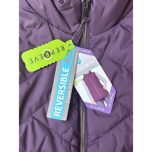 FREE COUNTRY Reversible 2 Looks in 1 Women's Vest Size XXL, Rich Plum, MSRP $70 - Picture 2 of 8